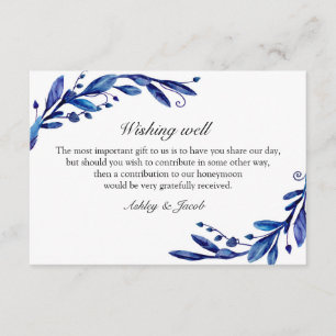 Carte D'accompagnement Bleu souhaitant bien. Mariage d'hiver. Insérez car