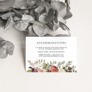 Carte D'accompagnement Bloom rustique   Hébergement hôtelier Mariage