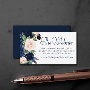 Carte D'accompagnement Blooms Chics   Site Floral bleu et bleu marine