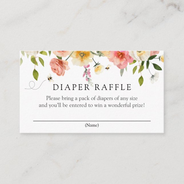 Carte D'accompagnement Blossoms and Honey Diaper Raffle insert card (Devant)