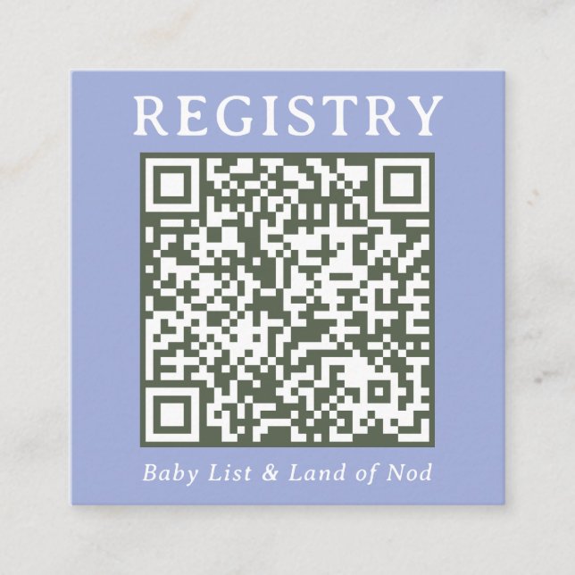 Carte D'accompagnement Blue and Green Simple Registry Shoppable QR Code (Devant)