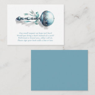 Carte D'accompagnement Blue Baby Rattle Boy Books for Baby Request Card