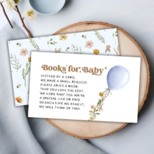 Carte D'accompagnement Blue Balloon Fleur sauvage Livres pour Baby Reques