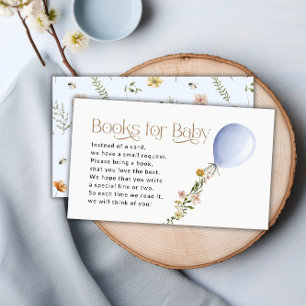 Carte D'accompagnement Blue Balloon Fleur sauvage Livres pour Baby Reques
