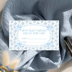 Carte D'accompagnement Blue Bow Combien de baisers jeu nuptiale