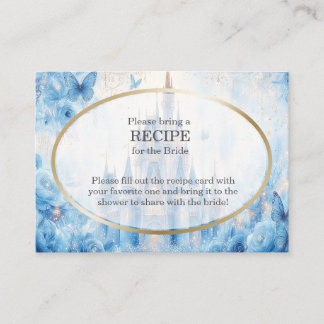 Carte D'accompagnement Blue Fairytale Castle Bridal Shower Recipe Request
