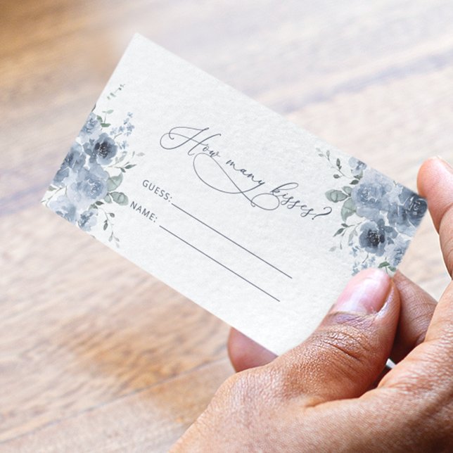 Carte D'accompagnement Blue Floral Combien de baisers jeu (Créateur téléchargé)