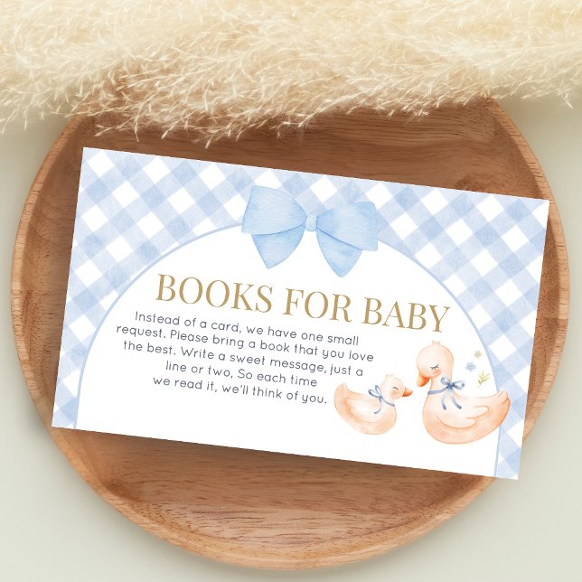 Carte D'accompagnement Blue Gingham Silly Goose Shower Books for Baby (Little Silly Goose Baby Shower Books for Baby)