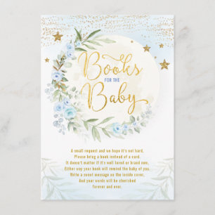 Carte D'accompagnement Blue Gold Moon & Stars Livres de verdure pour bébé