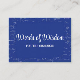Carte D'accompagnement Blue Graduate Words of Wisdom Conseil