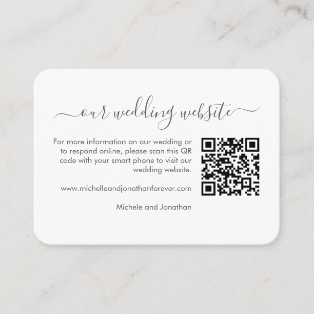 Carte D'accompagnement Blue Green Eucalyptus Mariage RSVP Détails QR Code (Devant)