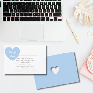 Carte D'accompagnement Blue Heart Request Books for Baby Boy Show