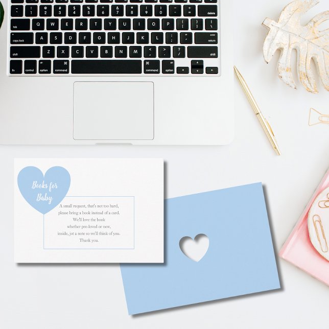 Carte D'accompagnement Blue Heart Request Books for Baby Boy Show (Créateur téléchargé)