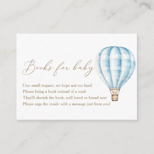 Carte D'accompagnement Blue Hot Air Ballon Baby showers Livres Pour Bébé