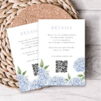 Blue Hydrangea Détails modernes avec QR Code, Peti