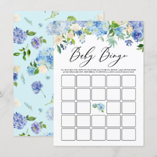 Carte D'accompagnement Blue Hydrangea Garland Baby shower Bingo Jeu