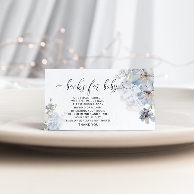 Carte D'accompagnement Blue Hydrangeas livres pour bébé billet (Créateur téléchargé)