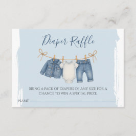 Carte D'accompagnement Blue Jean Baby shower Déchets Raffle