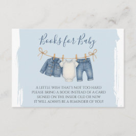 Carte D'accompagnement Blue Jean Baby shower Livres pour bébé