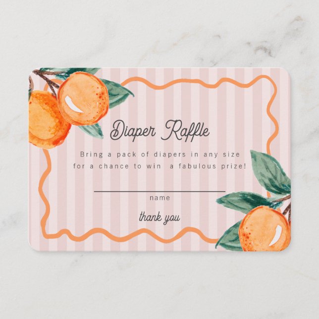 Carte D'accompagnement Blue Little Cutie Pastel Citrus Baby Diaper Raffle (Devant)