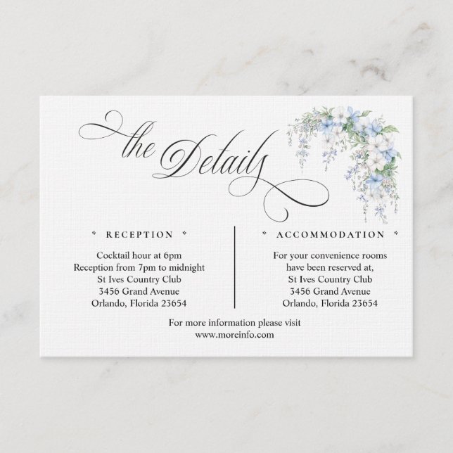 Carte D'accompagnement Blue Morning Glory Enclosure Card (Devant)