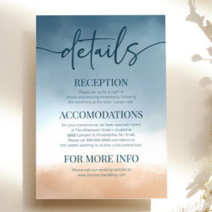 Carte D'accompagnement Blue Ocean Beach Shore Sand Détails de mariage