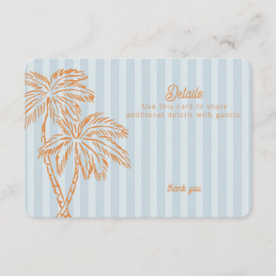 Carte D'accompagnement Blue Palm Springs Pastel Beach Détails Insérer