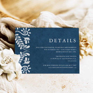 Carte D'accompagnement Blue Papel Picado Mexique Détails du Mariage