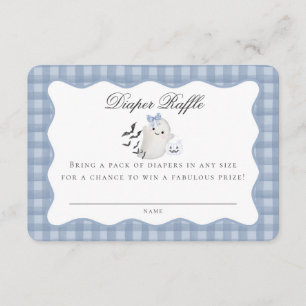 Carte D'accompagnement Blue Pastel Little Boo Ghost Diaper Raffin Inserti
