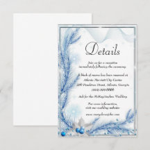 Blue Pine Winter Noël Détails du Mariage