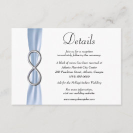 Carte D'accompagnement Blue Ribbon Silver Infinity Détails du Mariage