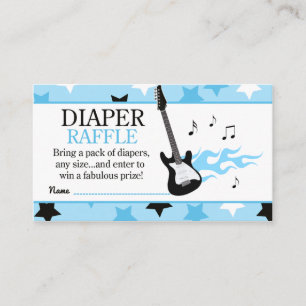 Carte D'accompagnement Blue Rock Star Baby shower Déchets Raffle