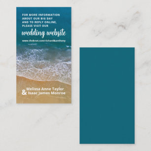 Carte D'accompagnement Blue Sea Beach Wedding Website
