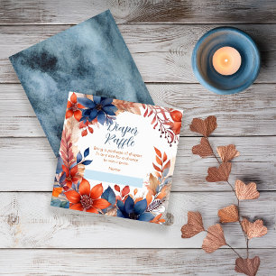 Carte D'accompagnement Blue Terracotta Baby shower d'automne Déchets Raff