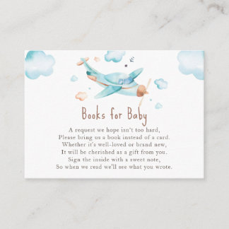 Carte D'accompagnement Blue Toy Avion Boy Baby shower Demande de réservat