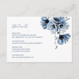 Carte D'accompagnement Blue Translarent Flower Details