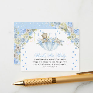 Carte D'accompagnement Blue Umbrella Teddy Bear Livres pour bébé