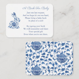 Carte D'accompagnement Blue White Chinoserie Bunny Livres Pour Baby showe