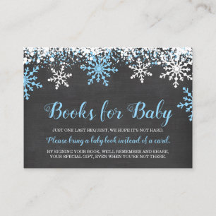 Carte D'accompagnement Blue White Snowflakes Boy Baby shower Réserver