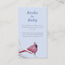 Carte D'accompagnement Blue Winter Cardinal Bird Baby shower Demande de r