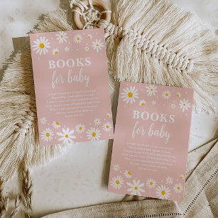 Carte D'accompagnement Blush Boho Daisy Flowers Livres pour Baby Girl