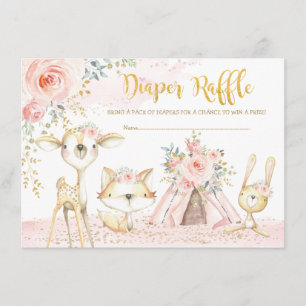 Carte D'accompagnement Blush Boho Tribal Woodland Animaux Déchets