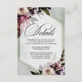 Carte D'accompagnement Blush Botanical Elegant Enclosure Card Details