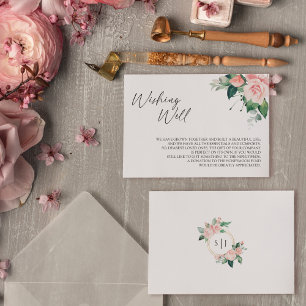 Carte D'accompagnement Blush Floral Blanc Mariage désir bien
