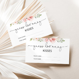 Carte D'accompagnement Blush floral devinez combien de baisers jeu nuptia