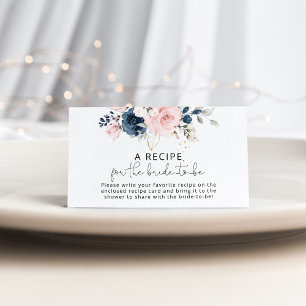 Carte D'accompagnement Blush floral marine Recette pour que la mariée soi