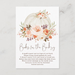 Carte D'accompagnement Blush Peach Floral Fall Citrouille Livres pour béb