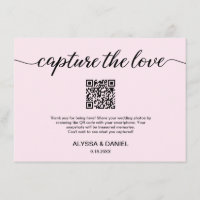 Blush Pink Capturez l'amour QR code photo mariage