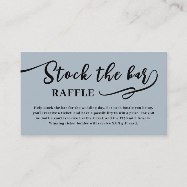 Carte D'accompagnement Blush Pink Script Stock the bar Bridal Shower  (Devant)