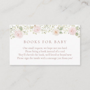 Carte D'accompagnement Blush Rose Baby Breath Books for Baby insert card